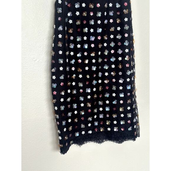 Sachin & Babi XS Black Beaded Sequin Mini Dress Floral Lace Sequined Multicolor - Picture 11 of 13